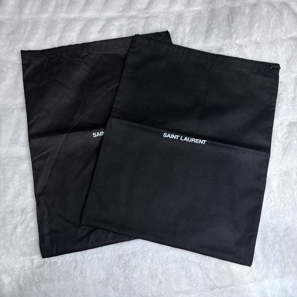 NEW Saint Laurent Dust Bag Drawstring Shoe Dustbag Set Black 11.5 x 15.5 in